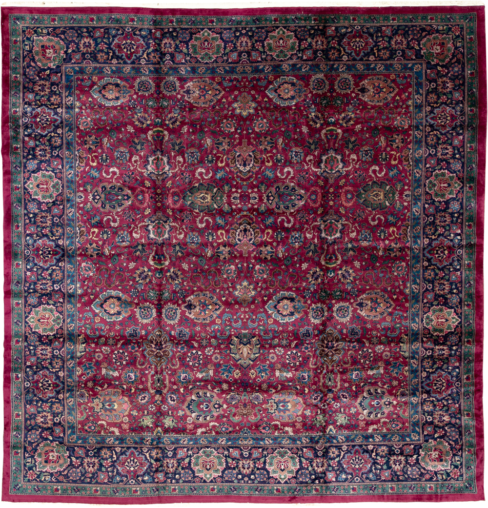 Antique Indian Lahore Large Square Room Size Carpet, No.33643 - Staging