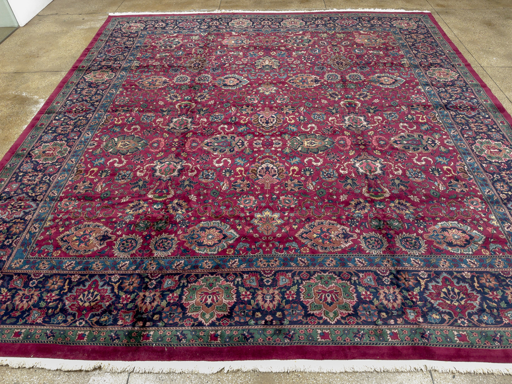 Antique Indian Lahore Large Square Room Size Carpet, No.33643 - Staging