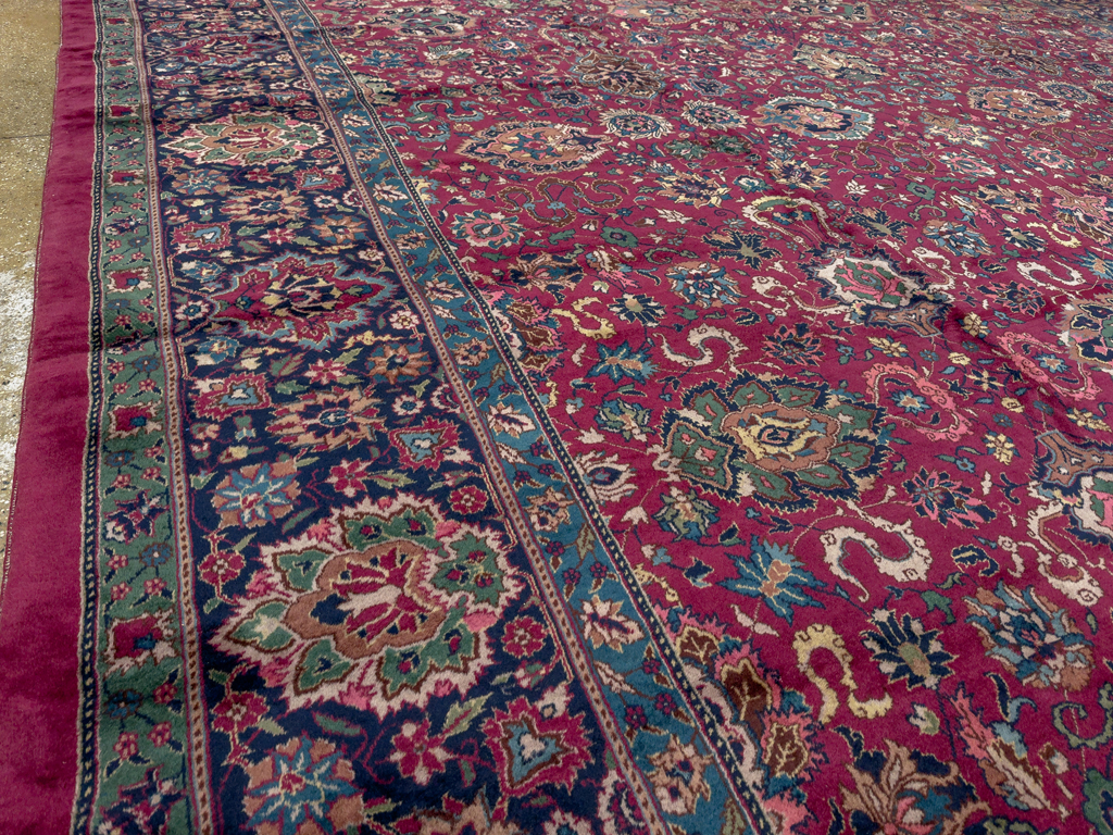 Antique Indian Lahore Large Square Room Size Carpet, No.33643 - Staging