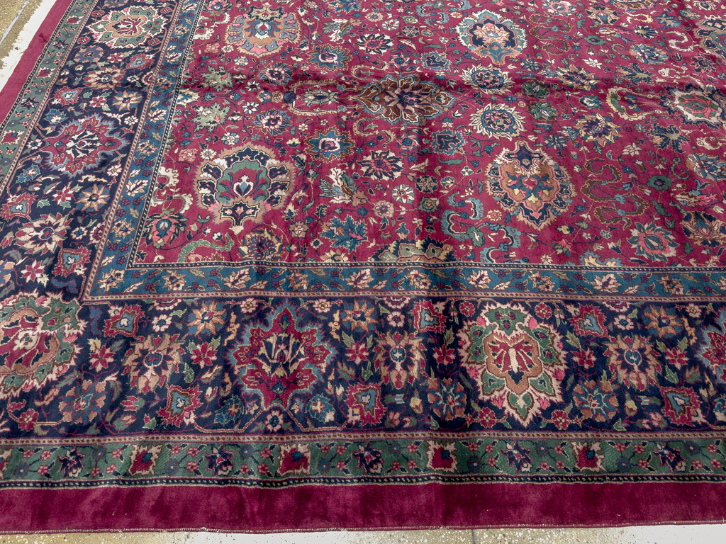 Antique Indian Lahore Large Square Room Size Carpet, No.33643 - Staging