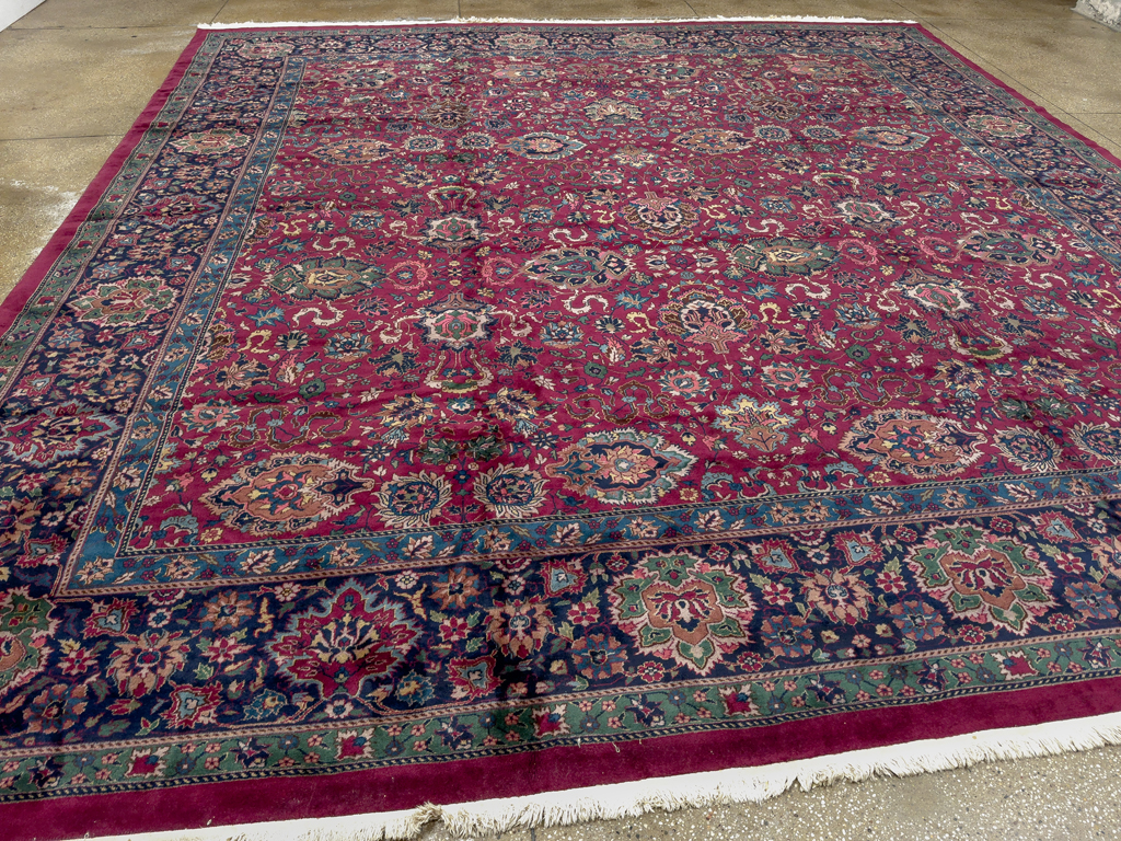 Antique Indian Lahore Large Square Room Size Carpet, No.33643 - Staging