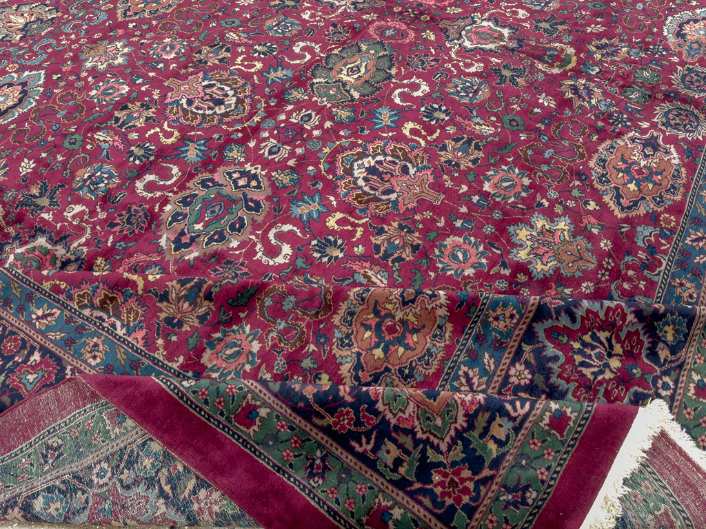 Antique Indian Lahore Large Square Room Size Carpet, No.33643 - Staging