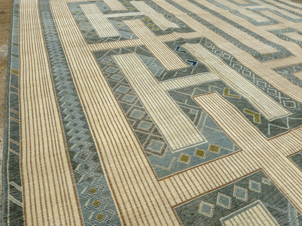 African Tuareg Inspired Turkish Modern Large Room Size Carpet, No.33646 - Staging