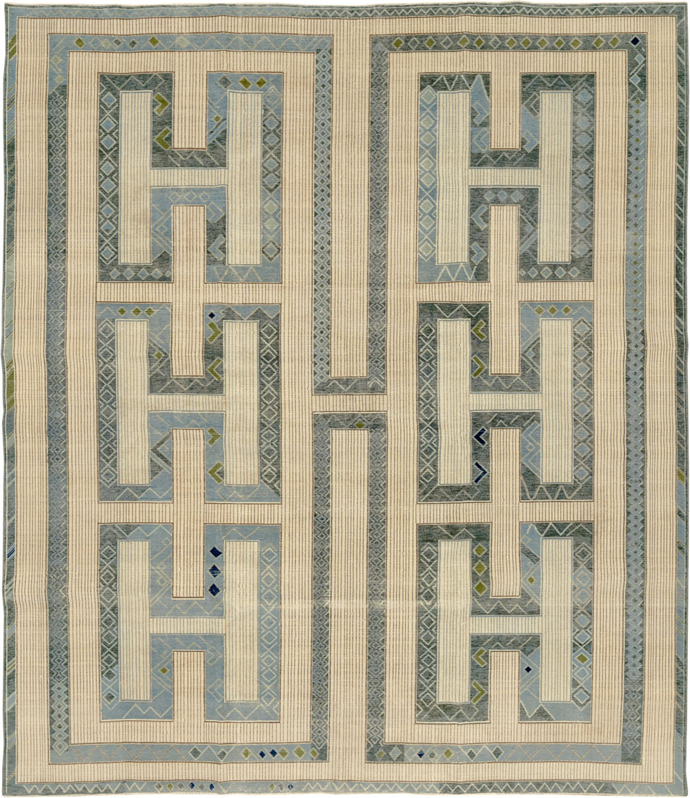 African Tuareg Inspired Turkish Modern Room Size Carpet, No.33647 - Staging