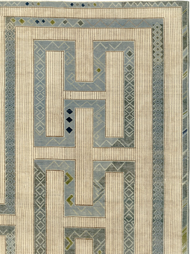 African Tuareg Inspired Turkish Modern Room Size Carpet, No.33647 - Staging
