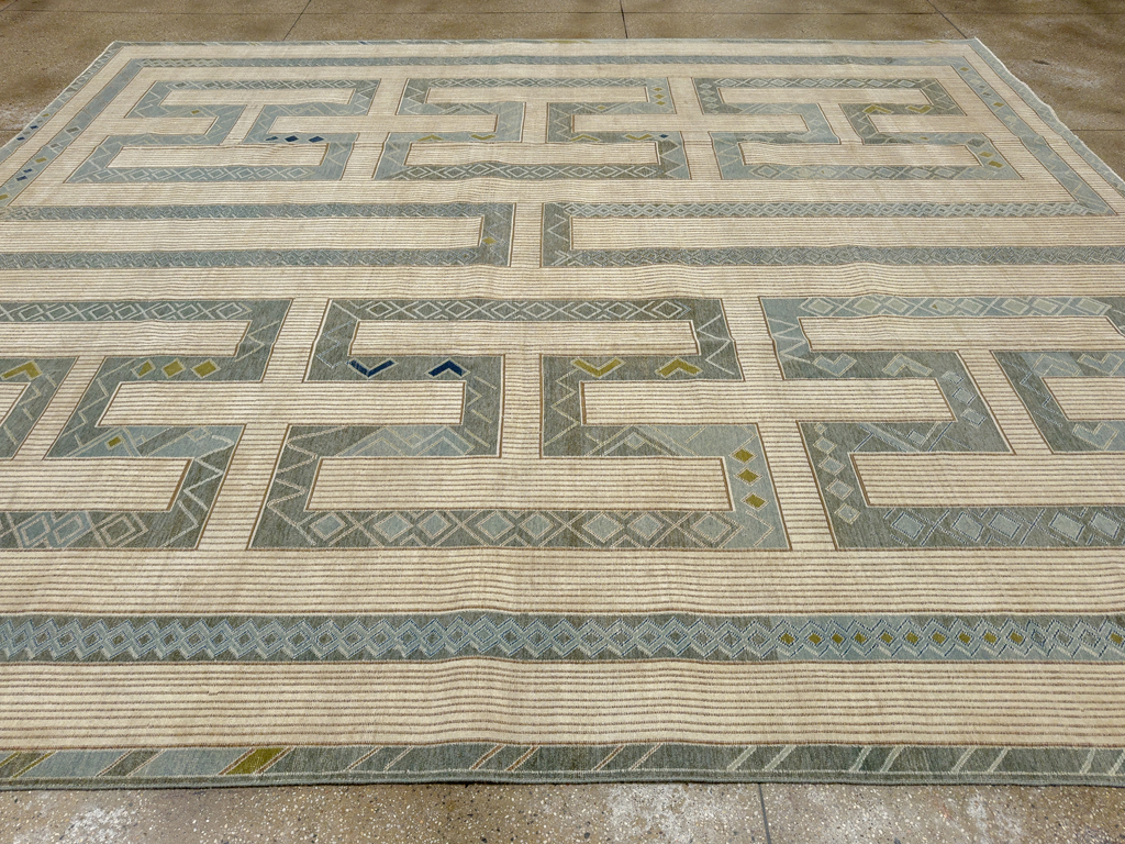 African Tuareg Inspired Turkish Modern Room Size Carpet, No.33647 - Staging