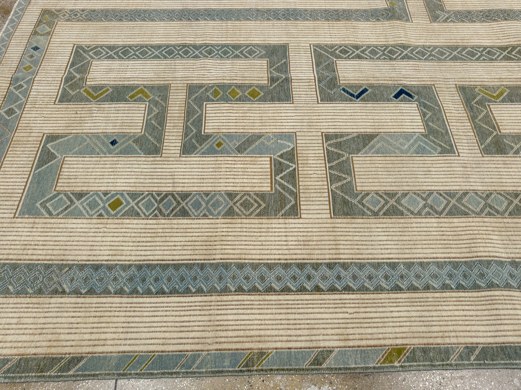 African Tuareg Inspired Turkish Modern Room Size Carpet, No.33647 - Staging