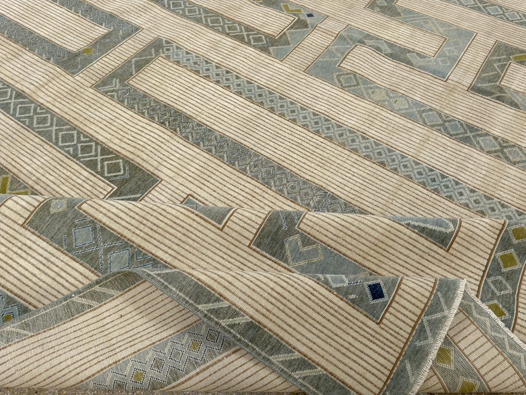 African Tuareg Inspired Turkish Modern Room Size Carpet, No.33647 - Staging