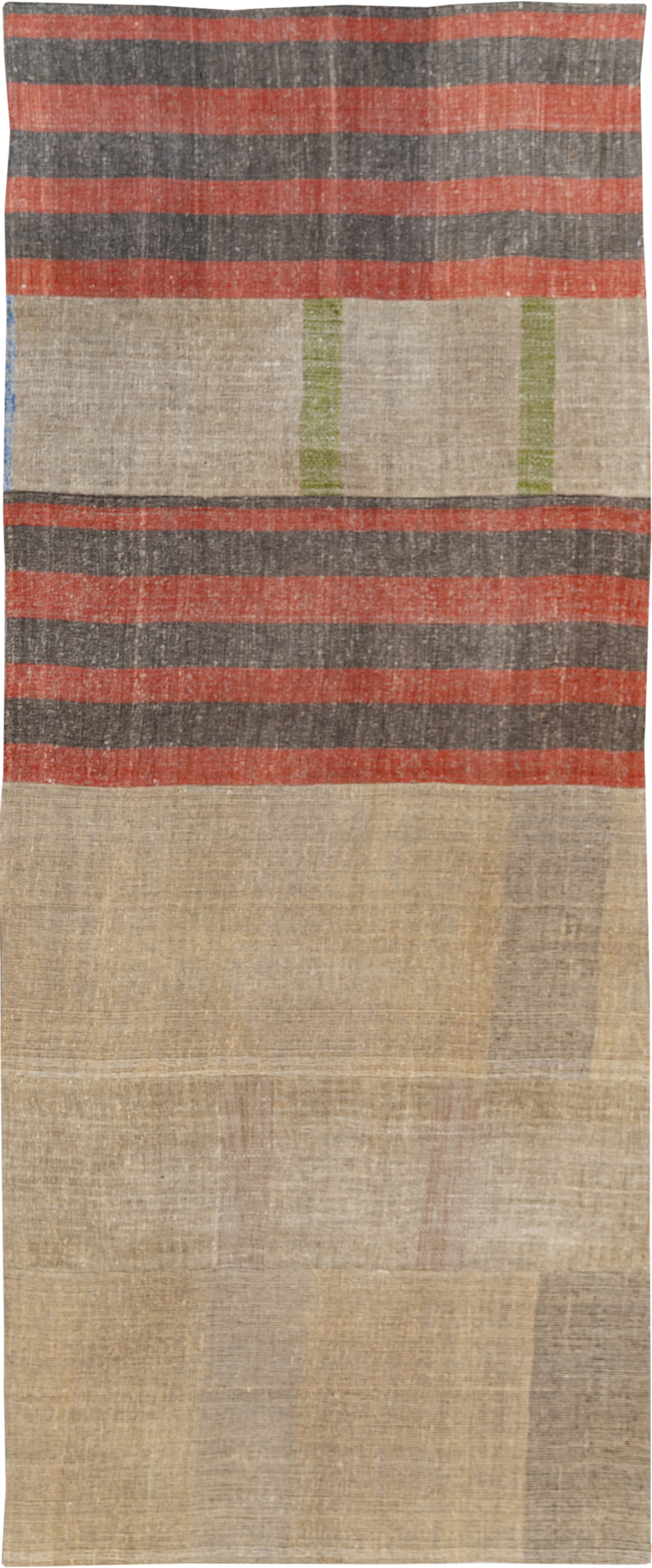 Vintage Turkish Flatweave Kilim Wide Gallery Runner, No.33652 - Staging