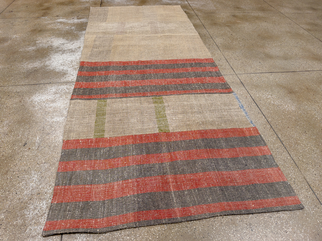 Vintage Turkish Flatweave Kilim Wide Gallery Runner, No.33652 - Staging