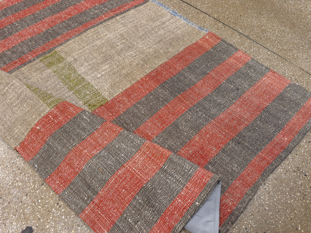 Vintage Turkish Flatweave Kilim Wide Gallery Runner, No.33652 - Staging