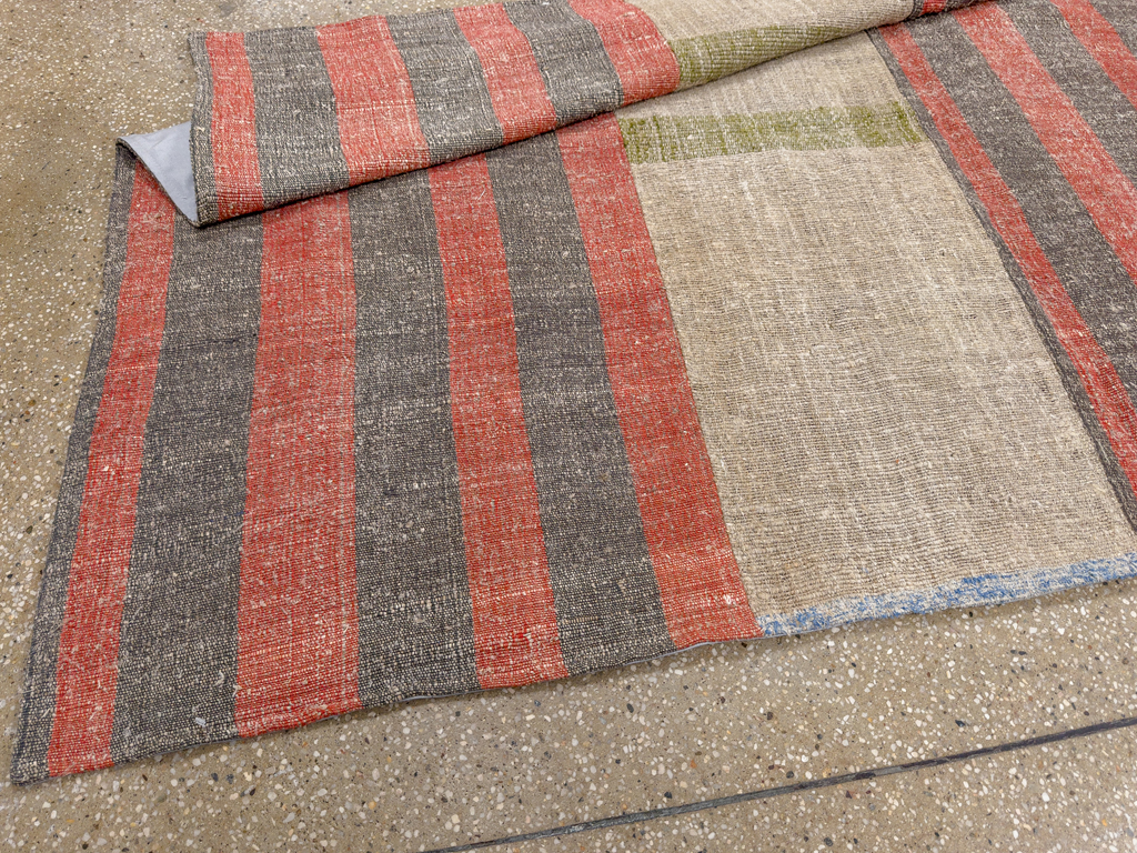 Vintage Turkish Flatweave Kilim Wide Gallery Runner, No.33652 - Staging