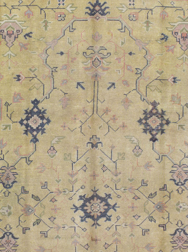 Antique Turkish Oushak Carpet, No.8013 - Staging