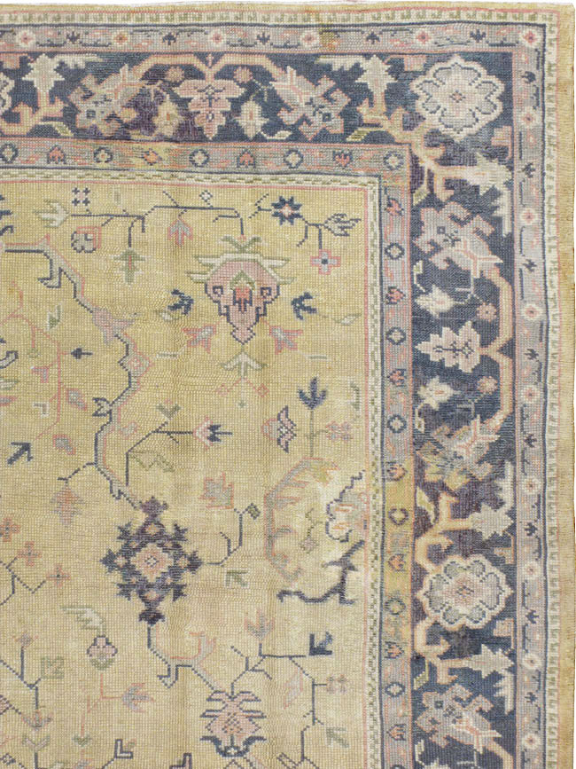 Antique Turkish Oushak Carpet, No.8013 - Staging