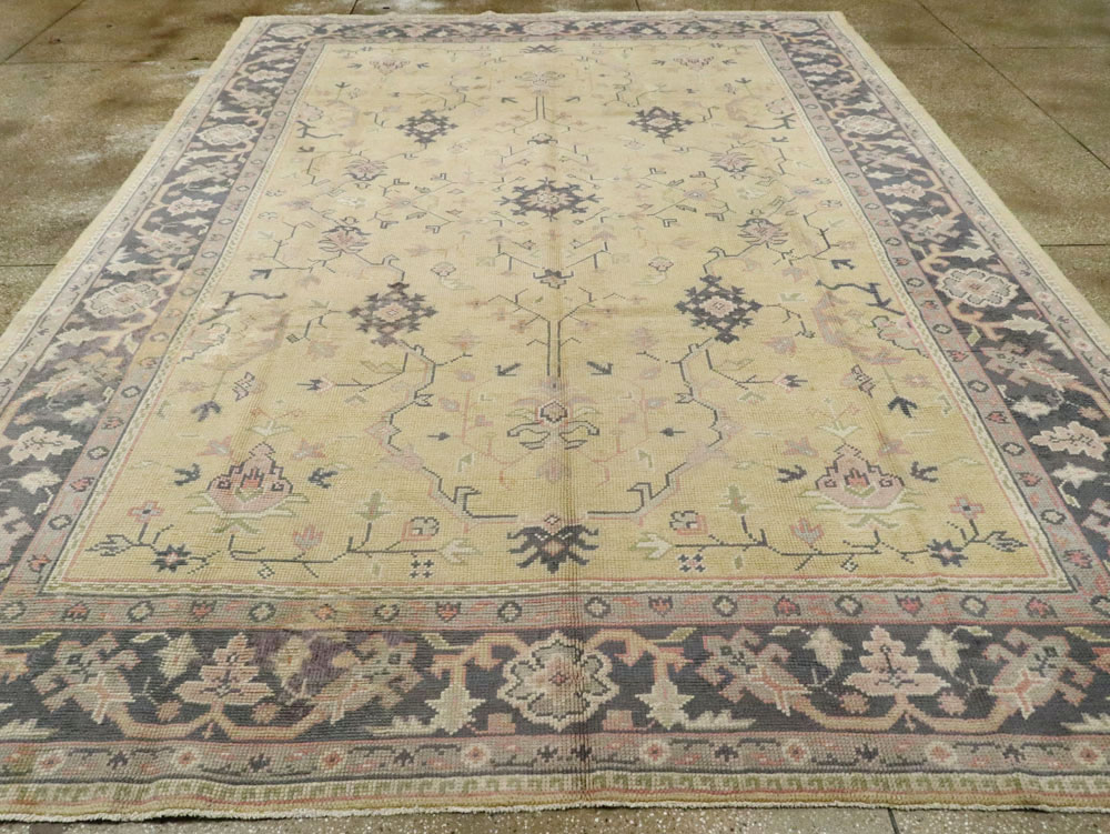 Antique Turkish Oushak Carpet, No.8013 - Staging