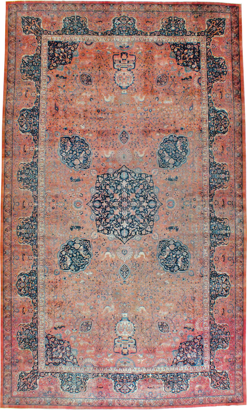 Antique Indian Larestan Carpet, No.8021 - Staging