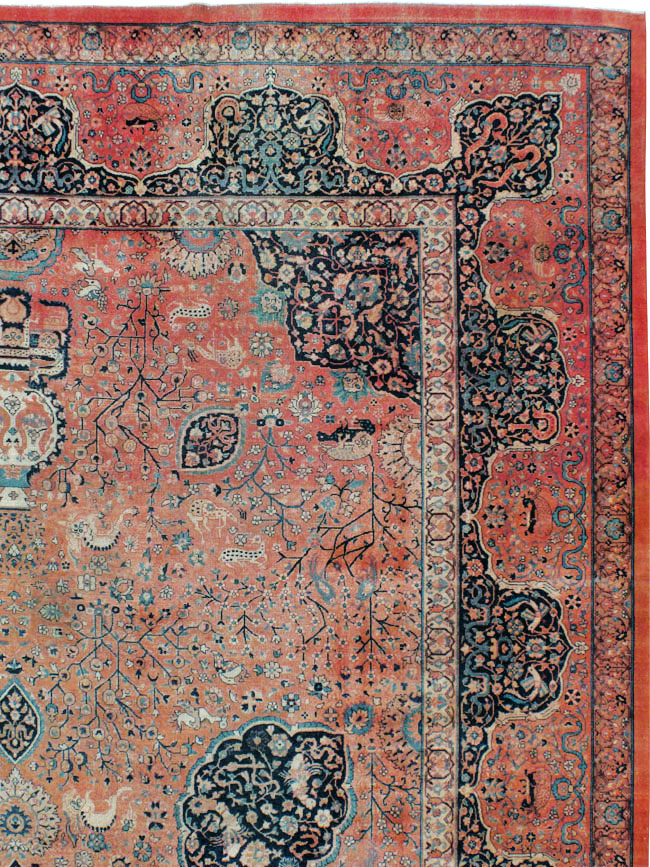 Antique Indian Larestan Carpet, No.8021 - Staging