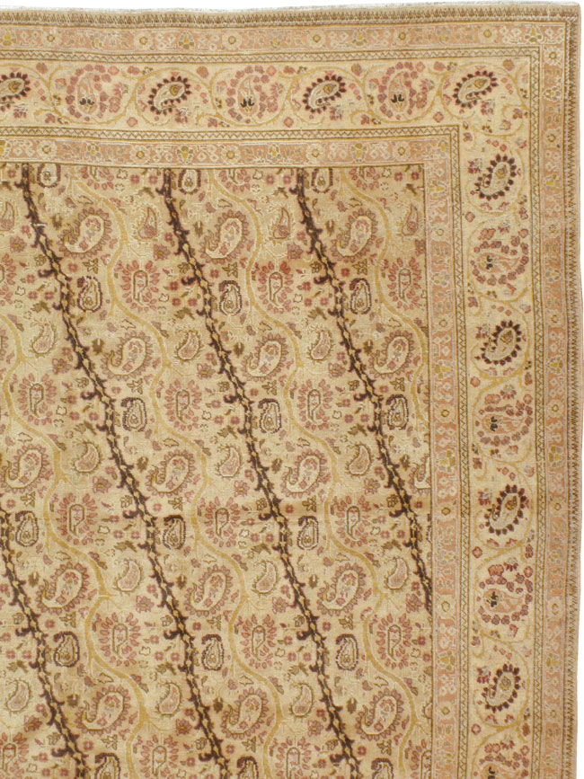 Antique Persian Tabriz Square Carpet, No.8048 - Staging