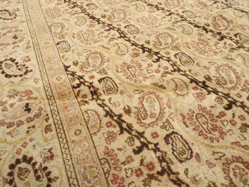 Antique Persian Tabriz Square Carpet, No.8048 - Staging