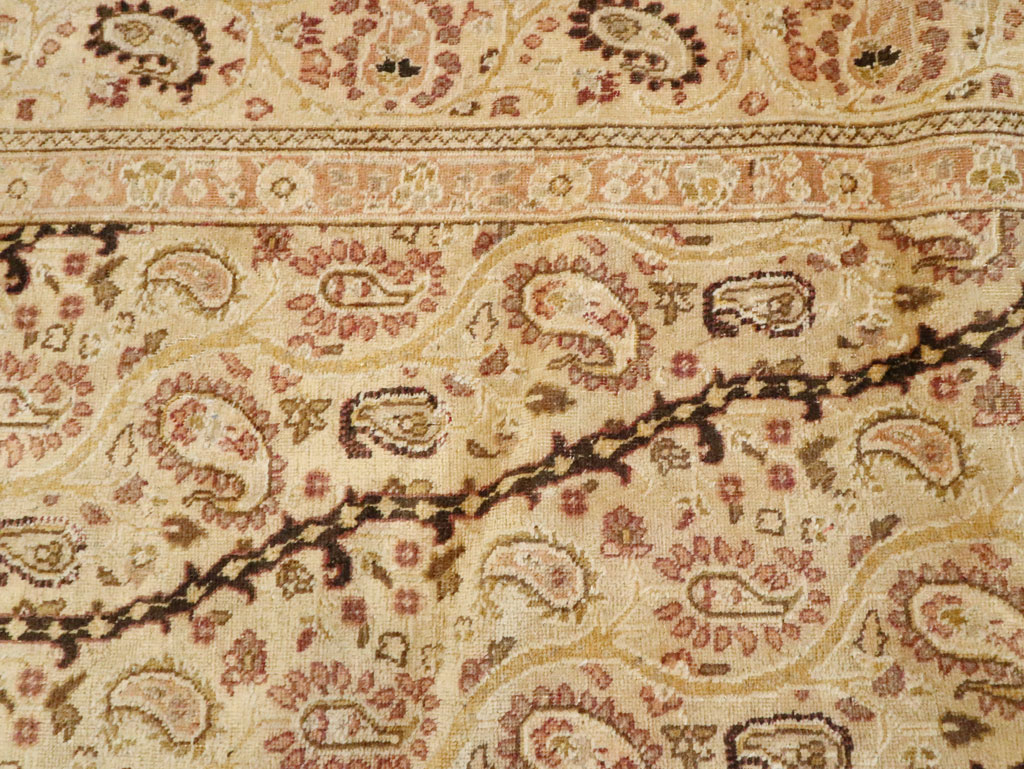 Antique Persian Tabriz Square Carpet, No.8048 - Staging