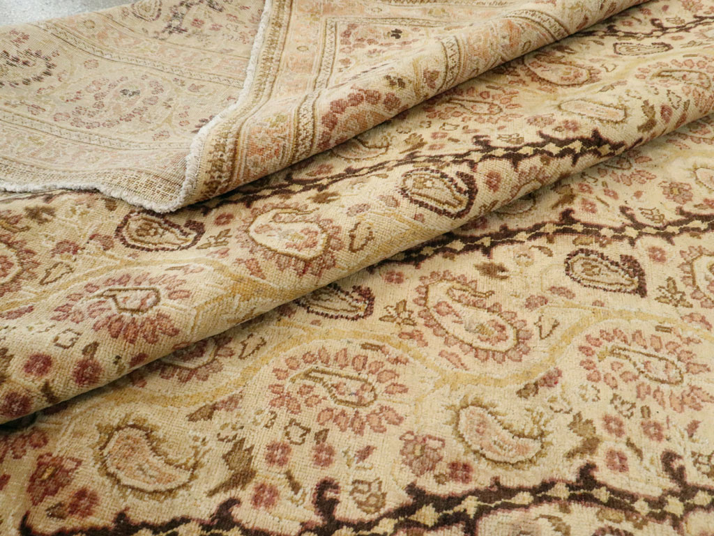 Antique Persian Tabriz Square Carpet, No.8048 - Staging