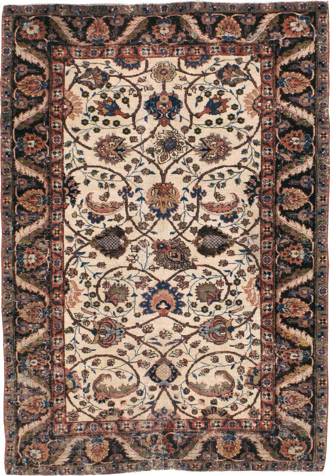 Antique Persian Tabriz Distressed Rug, No.8114 - Staging