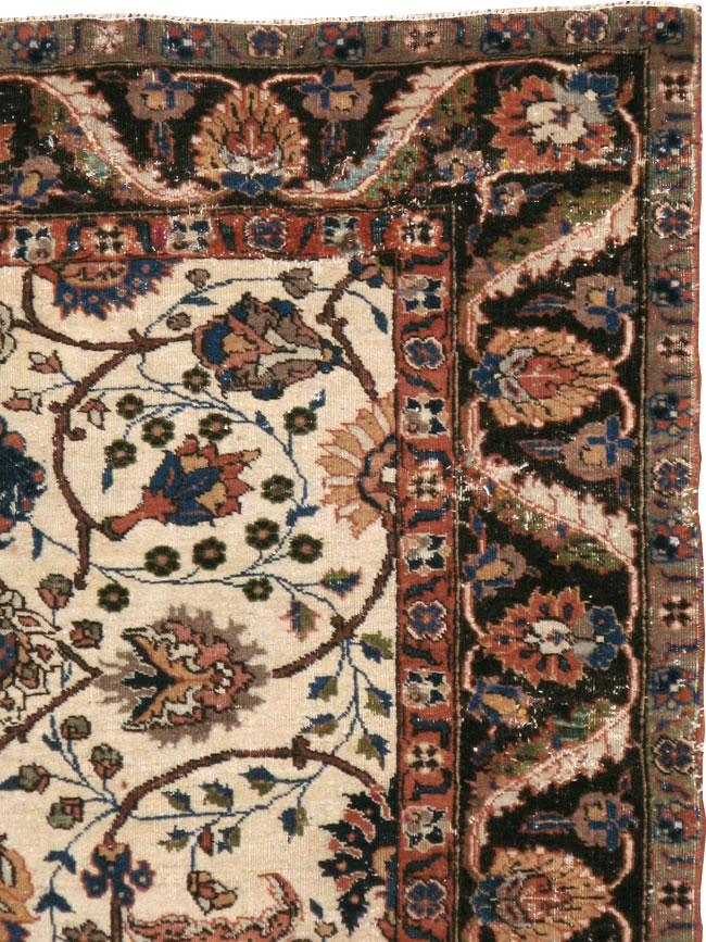Antique Persian Tabriz Distressed Rug, No.8114 - Staging