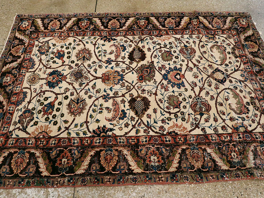 Antique Persian Tabriz Distressed Rug, No.8114 - Staging