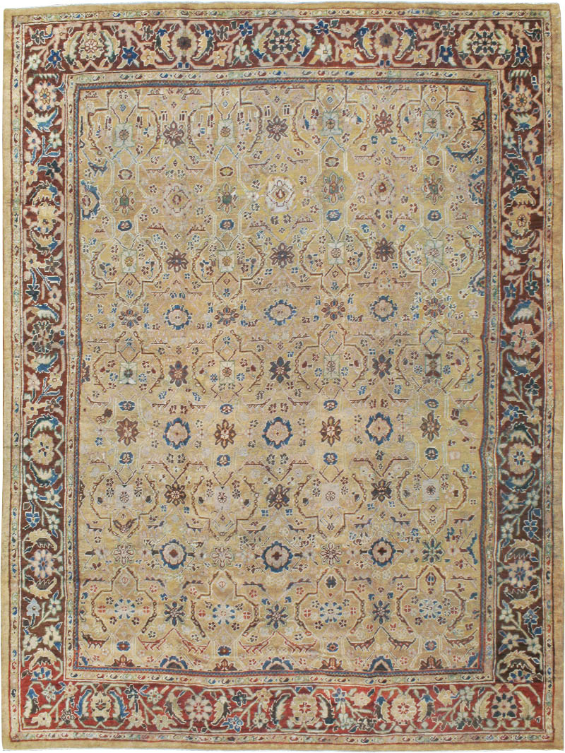 Antique Persian Mahal Carpet, No.8128 - Staging