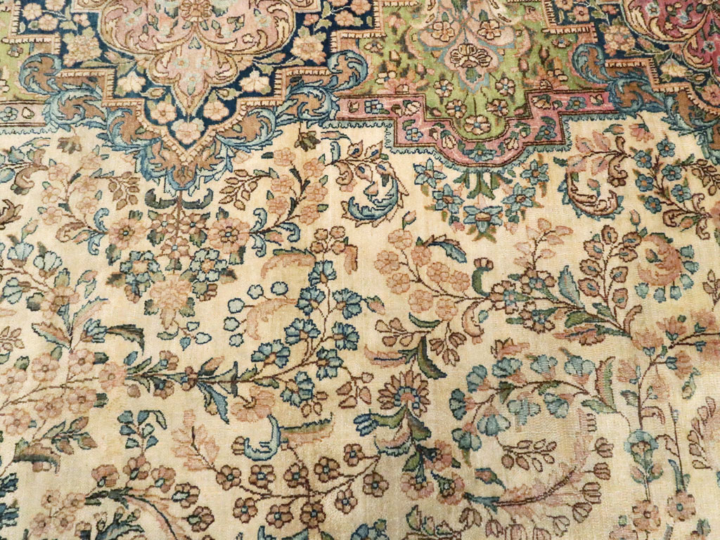 Vintage Persian Kerman Carpet, No.8155 - Staging