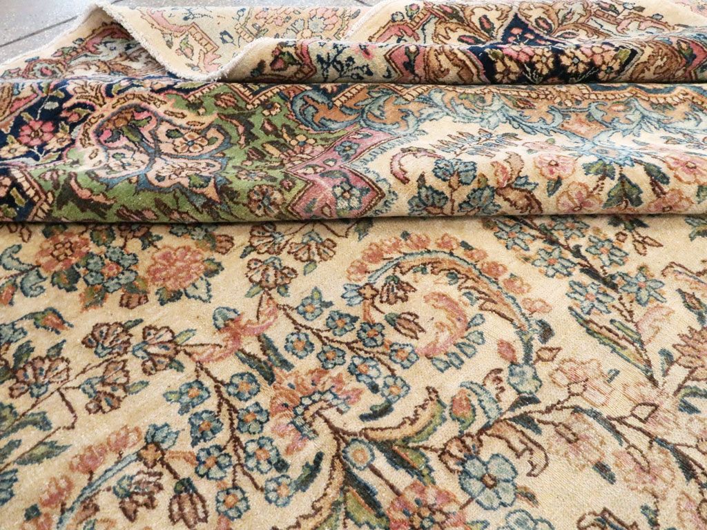 Vintage Persian Kerman Carpet, No.8155 - Staging