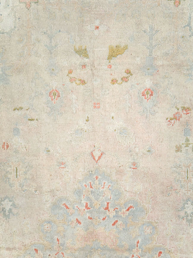 Antique Turkish Oushak Room Size Carpet, No.8192 - Staging