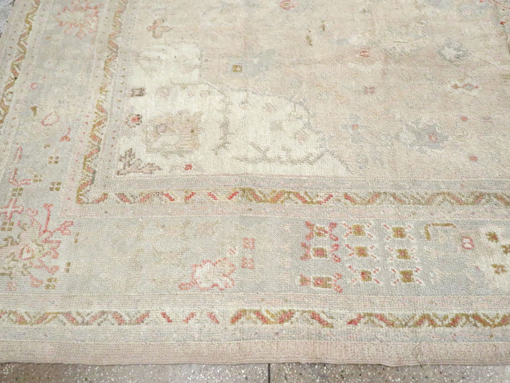 Antique Turkish Oushak Room Size Carpet, No.8192 - Staging