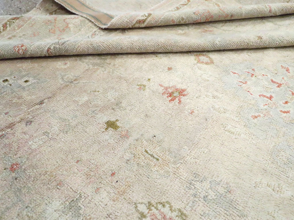 Antique Turkish Oushak Room Size Carpet, No.8192 - Staging