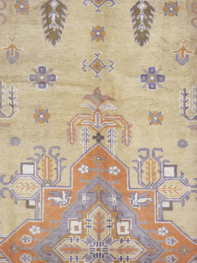 Vintage Turkish Oushak Room Size Carpet, No.8194 - Staging