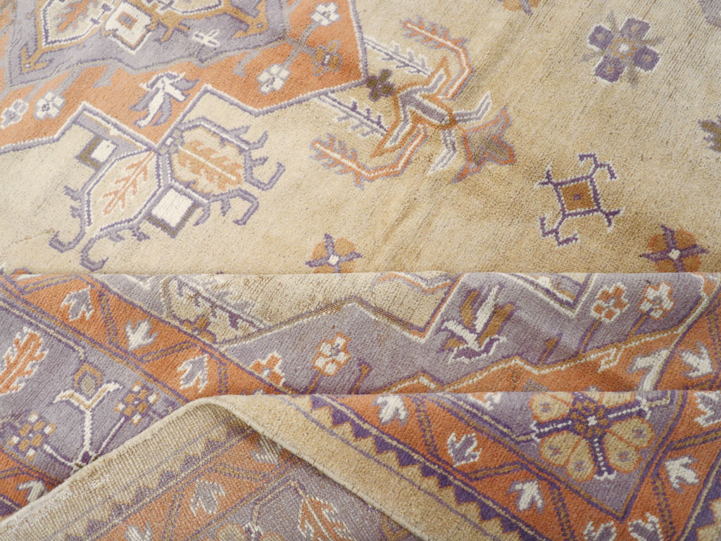 Vintage Turkish Oushak Room Size Carpet, No.8194 - Staging