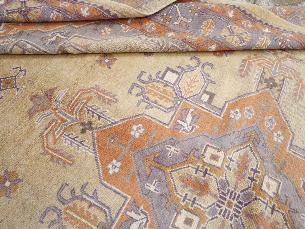 Vintage Turkish Oushak Room Size Carpet, No.8194 - Staging