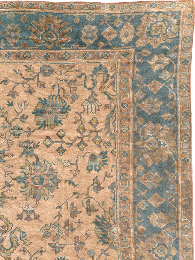 Vintage Turkish Oushak Room Size Carpet, No.8198 - Staging