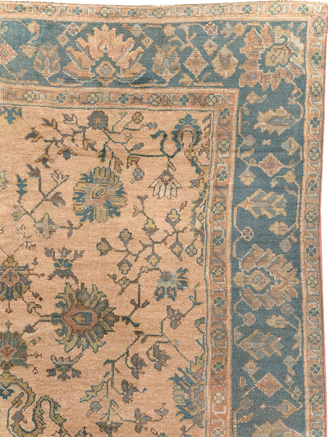 Vintage Turkish Oushak Room Size Carpet, No.8198 - Staging