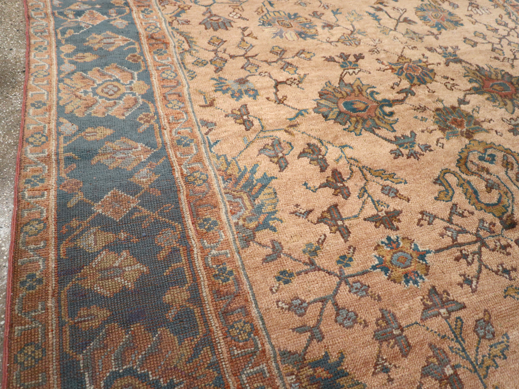 Vintage Turkish Oushak Room Size Carpet, No.8198 - Staging