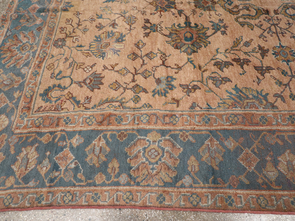 Vintage Turkish Oushak Room Size Carpet, No.8198 - Staging