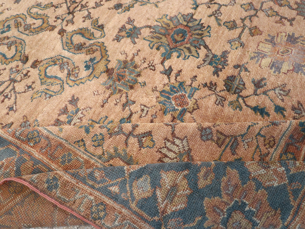 Vintage Turkish Oushak Room Size Carpet, No.8198 - Staging