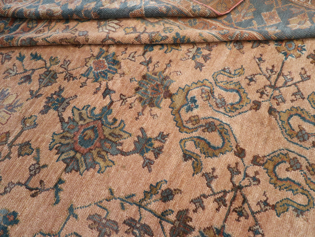 Vintage Turkish Oushak Room Size Carpet, No.8198 - Staging