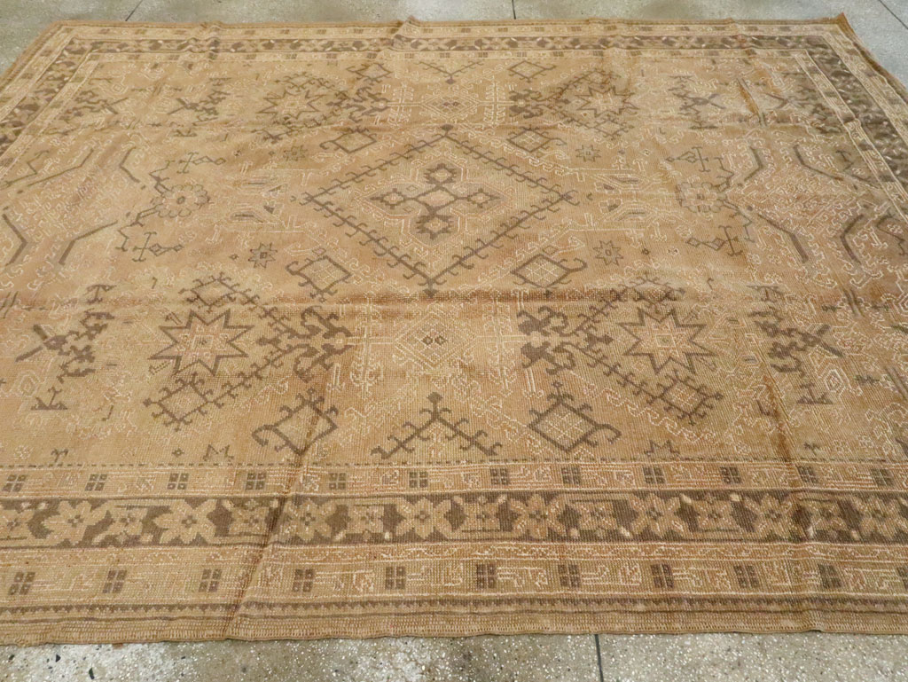 Antique Turkish Oushak Carpet, No.8218 - Staging