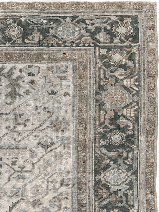 Vintage Persian Heriz Wide Gallery Runner, No.8246 - Staging