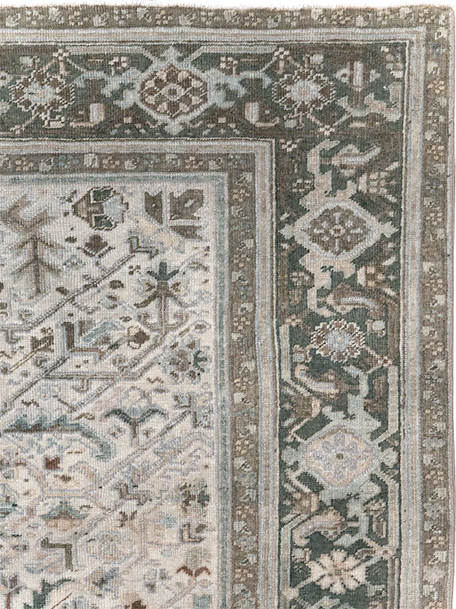 Vintage Persian Heriz Wide Gallery Runner, No.8246 - Staging