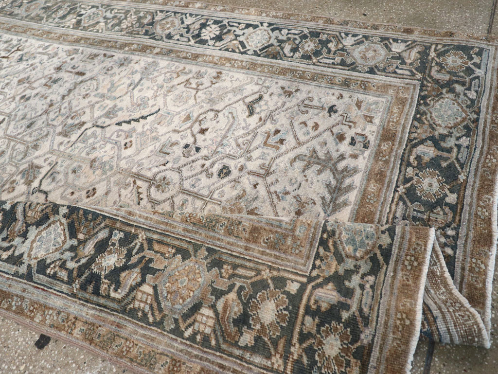 Vintage Persian Heriz Wide Gallery Runner, No.8246 - Staging