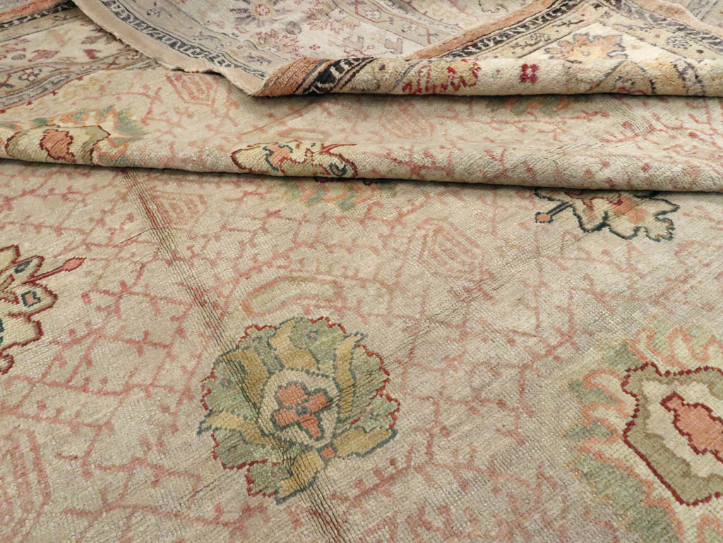 Antique Turkish Oushak Square Carpet, No.8268 - Staging