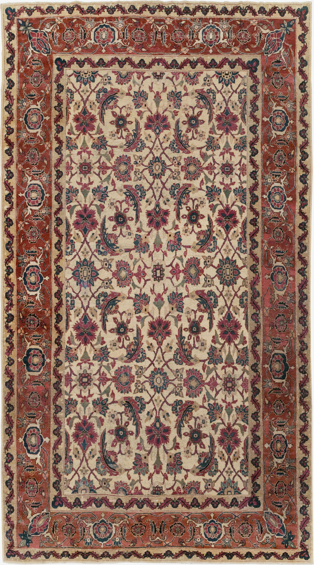 Antique Persian Tabriz Gallery Carpet, No.8295 - Staging