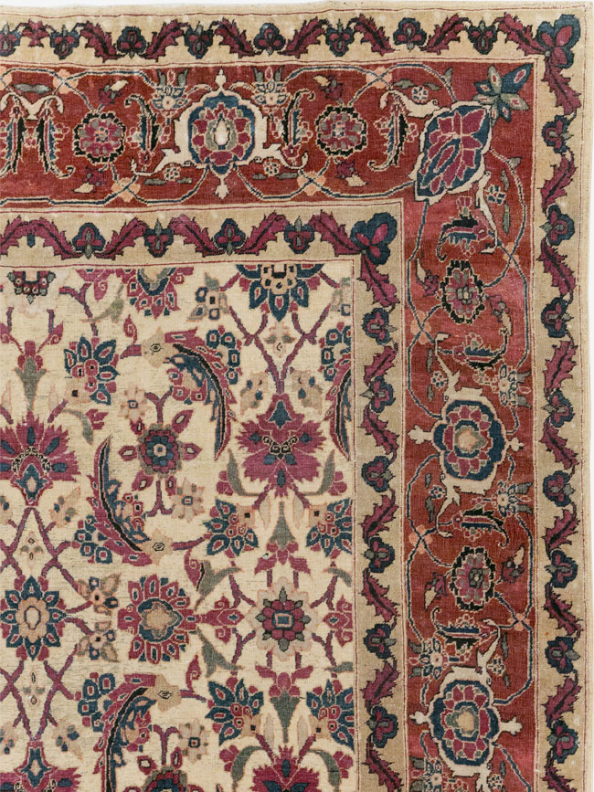 Antique Persian Tabriz Gallery Carpet, No.8295 - Staging